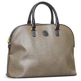 Fendi-Fendi Brown Pequin Handbag-Brown