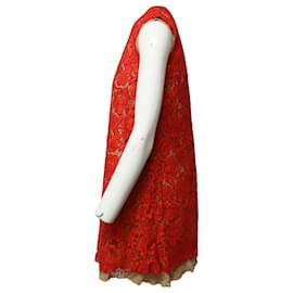 Miu Miu-Miu Miu Lace Shift Dress in Red Cotton-Red