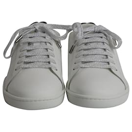 Saint Laurent-Saint Laurent Lips Classic Court Sneakers aus weißem Leder-Weiß
