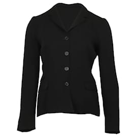 Prada-Prada Single-Breasted Blazer in Black Virgin Wool-Black