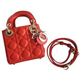 Christian Dior-Lady Dior Micro Bag GHW-Orange
