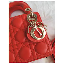 Christian Dior-Lady Dior Micro Bag GHW-Orange
