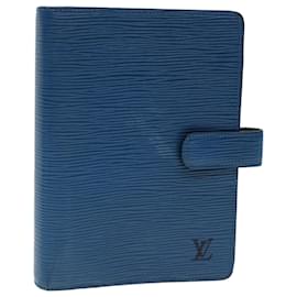 Louis Vuitton-LOUIS VUITTON Epi Agenda MM Funda para planificador de día Azul R20055 Autenticación LV4315-Azul