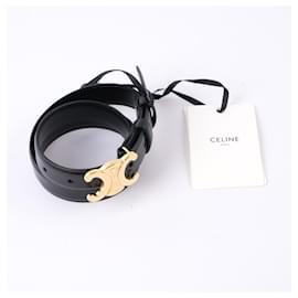 Céline-CELINE Cinturones T.cm 80 cuero-Negro