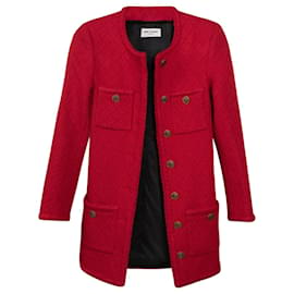 Saint Laurent-SAINT LAURENT  Coats T.fr 38 WOOL-Red