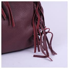 Valentino Garavani-VALENTINO GARAVANI  Handbags   Leather-Dark red