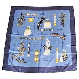 Christian Dior Lenço de seda Dior La Parisienne Azul