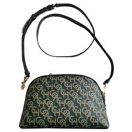 Bolsa tiracolo Coach de couro verde e lona estampada Marrom Verde Verde escuro Gold hardware