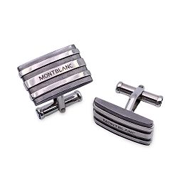 Montblanc Stainless Steel Rectangle Cufflinks with Box Silvery