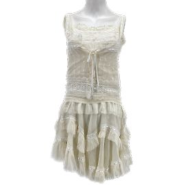 JOHN GALLIANO Vestidos T.fr 40 Algodón Blanco