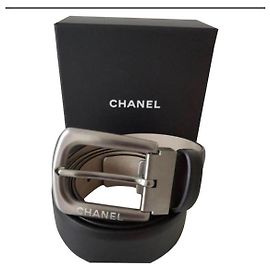 Chanel MEN'S BELT IN BLACK calf leather / taille 95/ New never used Black
