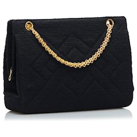 Chanel-Chanel Black Classic Tweed Shoulder Bag-Black