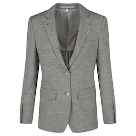 Burberry-Burberry Single-Breasted Wool Jersey Blazer-Grey