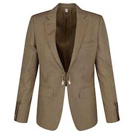 Burberry-Burberry Single-Breasted Wool Blazer-Brown