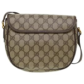 Gucci-GUCCI GG Canvas Turn Lock Shoulder Bag PVC Leather Beige 001.29.0930 Auth yk6942-Beige