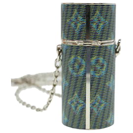 Louis Vuitton-LOUIS VUITTON Monogram LV Pop Chain Lipstick Case Blue MP2536 LV Auth 41996-Blue