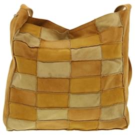 Chanel-CHANEL Shoulder Bag Suede Beige CC Auth bs5309-Beige