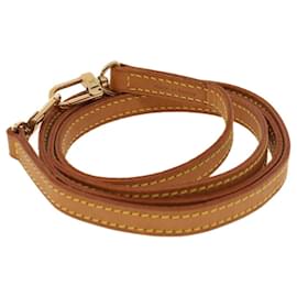 Louis Vuitton-LOUIS VUITTON Shoulder Strap Leather 44.5"" Beige LV Auth 41999-Beige