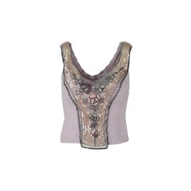 Veste-pull ornée de perles Blumarine Violet Marron clair