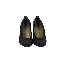 Saint Laurent-Pompes en satin Yves Saint Laurent-Noir
