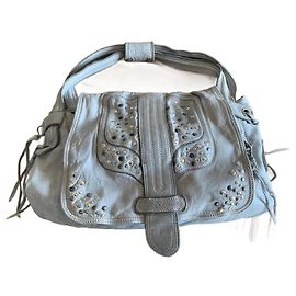 Zadig & Voltaire Hippy Custom Handtasche aus Leder Grau Grau