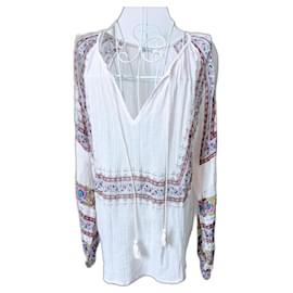 Mes Demoiselles ...-Embroidered tunic by Mes Demoiselles-White,Red