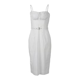 Vivienne Westwood-Vivienne Westwood Vestido branco desossado com cinto-Branco
