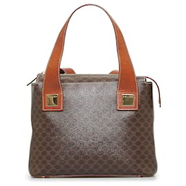 Céline-Celine Brown Macadam Handbag-Marrom