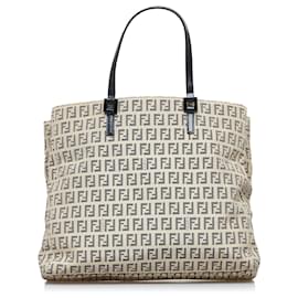 Fendi-Fendi Brown Zucchino Tote Bag-Brown