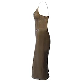 Autre Marque-David Koma Sequined Sheer Midi Dress in Nude Triacetate-Flesh