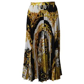 Plissierter Midirock mit Versace-Barock-Print aus mehrfarbigem Polyester Andere