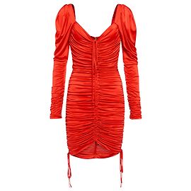 Dolce & Gabbana ROBE MINI FRONCÉE en Viscose Rouge Rouge