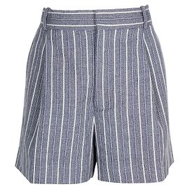 Dior Dunkelblau/ Weiß gestreifte Wollshorts Blau