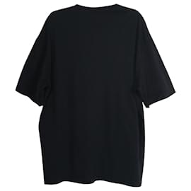 Balenciaga-Balenciaga Rainbow Logo T-Shirt aus schwarzer Baumwolle-Schwarz