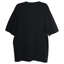 Balenciaga-Balenciaga Rainbow Logo Tee em algodão preto-Preto