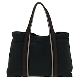 Hermès-HERMES Trocha Horizontal Hand Bag Canvas Black Auth bs5279-Black