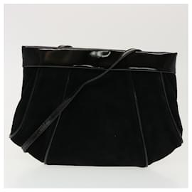 Salvatore Ferragamo-Salvatore Ferragamo Shoulder Bag Suede Nylon 2Set Black Auth bs5307-Black