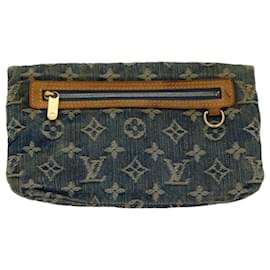 Louis Vuitton-LOUIS VUITTON Monogram Denim Pochette Platt Clutch Bag Blau M95007 LV Auth 42129-Blau