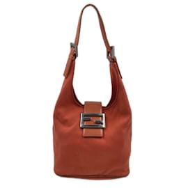 Fendi-Fendi Baguette Croissant Mini Feutre Orange-Orange