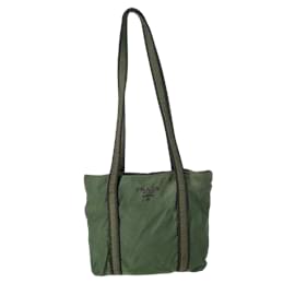 Prada-Green Nylon Prada Tote-Green