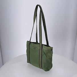 Prada-Green Nylon Prada Tote-Green
