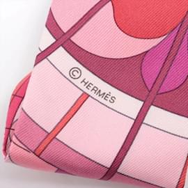 Hermès-Pink Silk Hermès Scarf-Pink