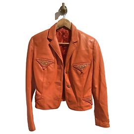 Jaquetas VERSACE T.Couro Internacional S Laranja