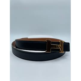 Hermes Constance 32mm Silver H Black Steel Blue Reversible Belt 85cm
