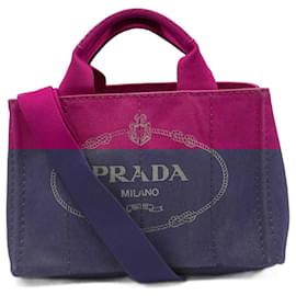 Prada-Pink Canvas Prada Canapa Tote-Pink