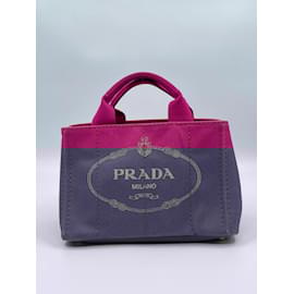 Prada-Pink Canvas Prada Canapa Tote-Pink