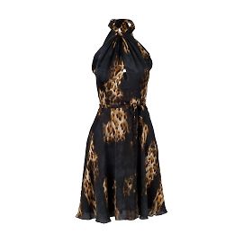 Vestido Blumarine Estampado Leopardo Castaño