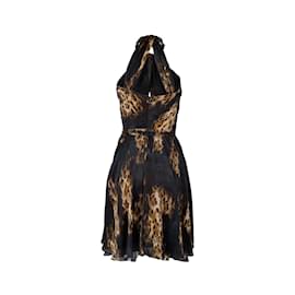Blumarine-Blumarine Kleid mit Leopardenmuster-Braun