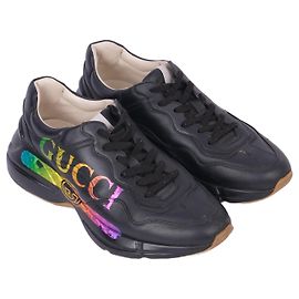 Baskets GUCCI T.UE 40 cuir de vachette Noir