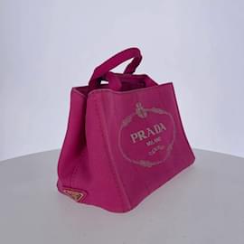 Prada-Pink Canvas Prada Canapa Tote-Pink